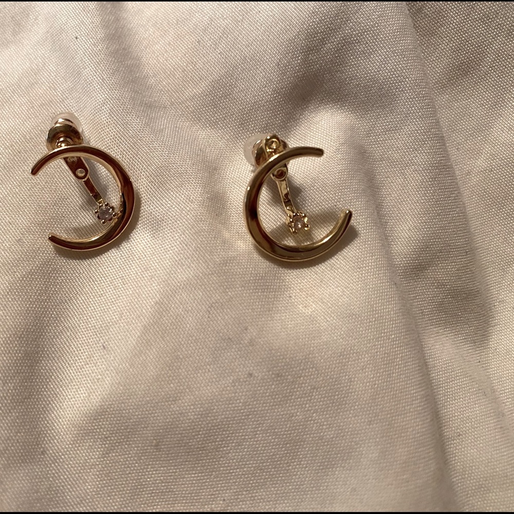 Gold Moon Shaped Earrings